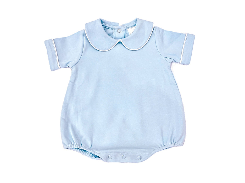 Piped Collar Short Sleeve Bubble