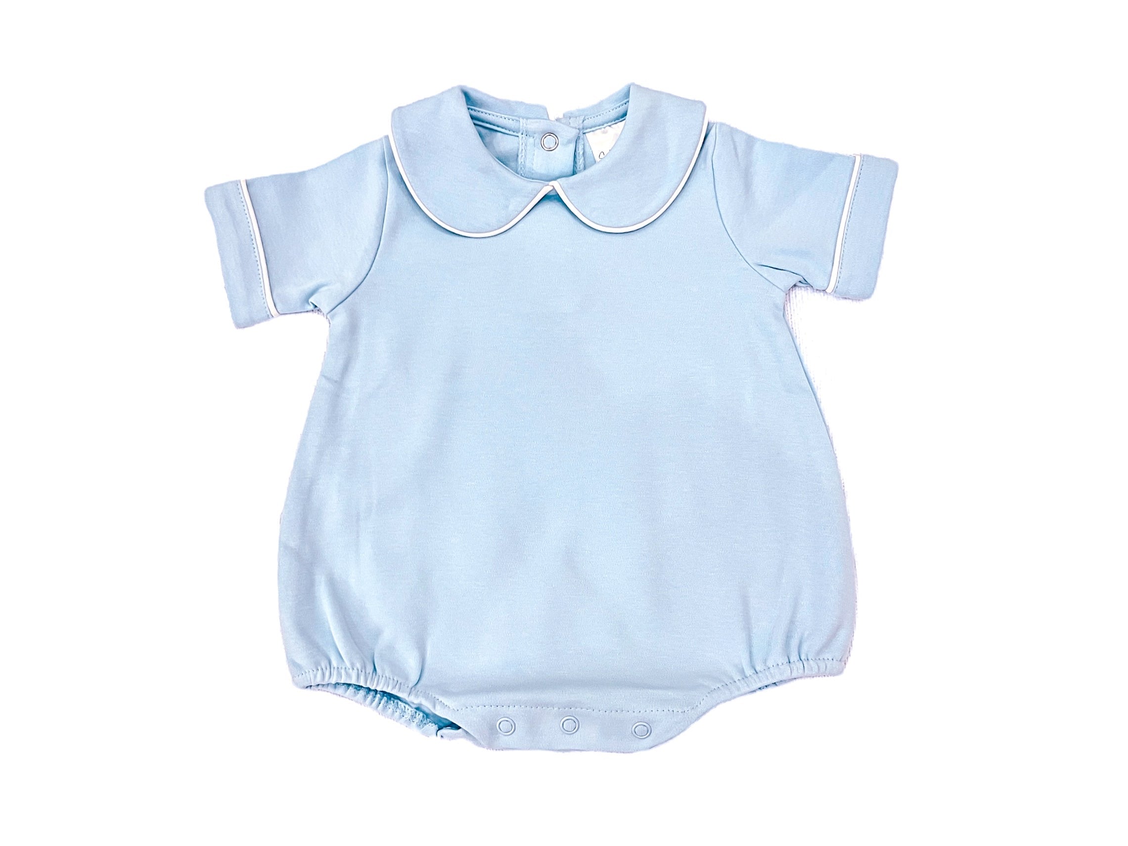 Piped Collar Short Sleeve Bubble