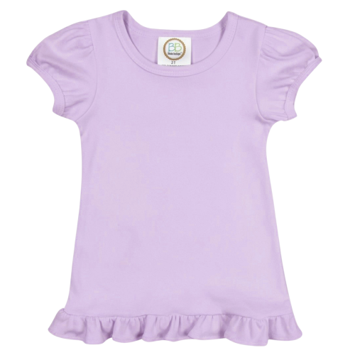 Blanks Boutique Girls' Ruffle Short Sleeve Shirt - Lavender