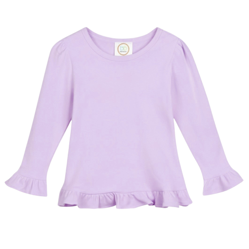 Blanks Boutique Girls' Ruffle Long Sleeve Shirt - Purple