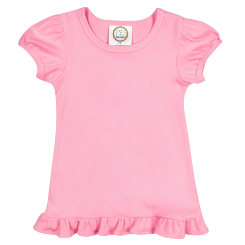 Blanks Boutique Girls' Ruffle Short Sleeve Shirt - Pink