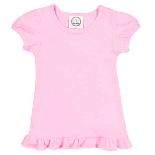 Blanks Boutique Girls' Ruffle Short Sleeve Shirt - Cotton Candy Pink