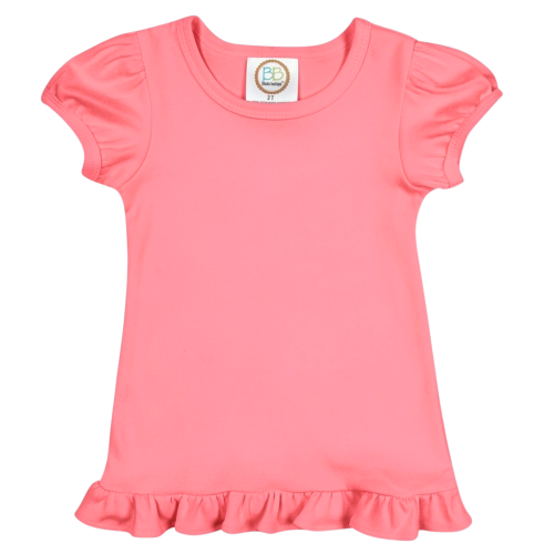 Blanks Boutique Girls' Ruffle Short Sleeve Shirt - Aqua