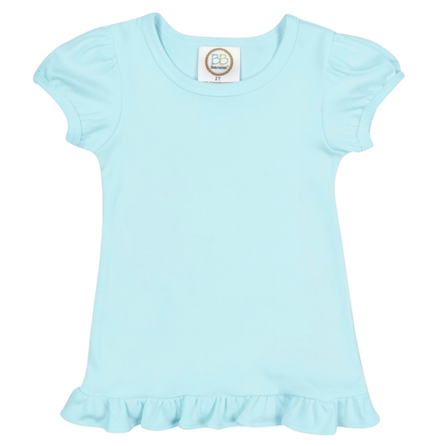 Blanks Boutique Girls' Ruffle Short Sleeve Shirt - Pale Yellow