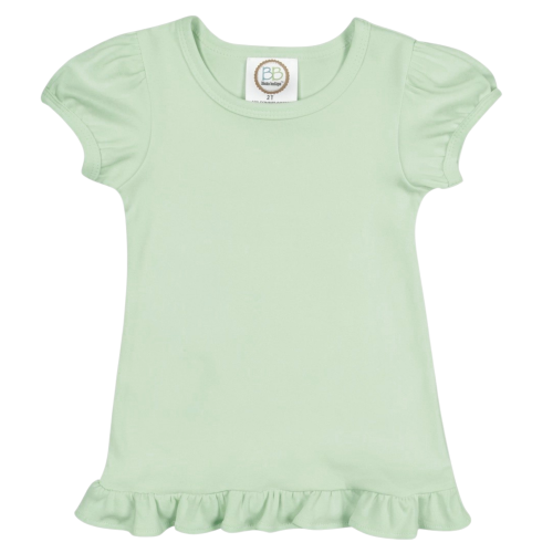 Blanks Boutique Girls' Ruffle Short Sleeve Shirt - Sage