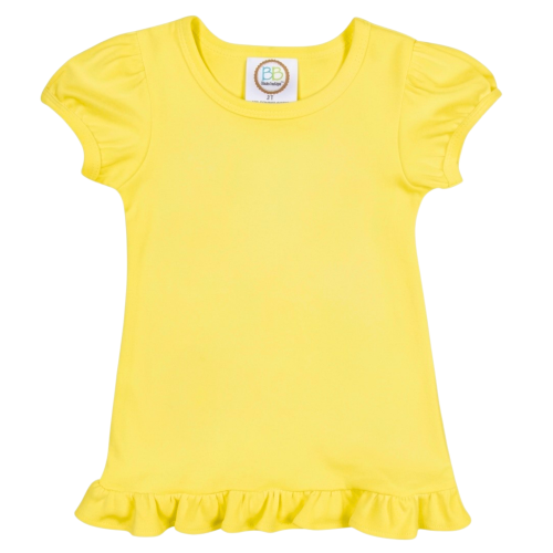 Blanks Boutique Girls' Ruffle Short Sleeve Shirt - Orange