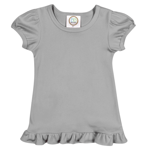 Blanks Boutique Girls' Ruffle Short Sleeve Shirt - Brown