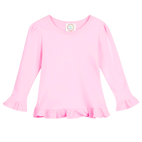 Blanks Boutique Girls' Ruffle Long Sleeve Shirt - Cotton Candy Pink