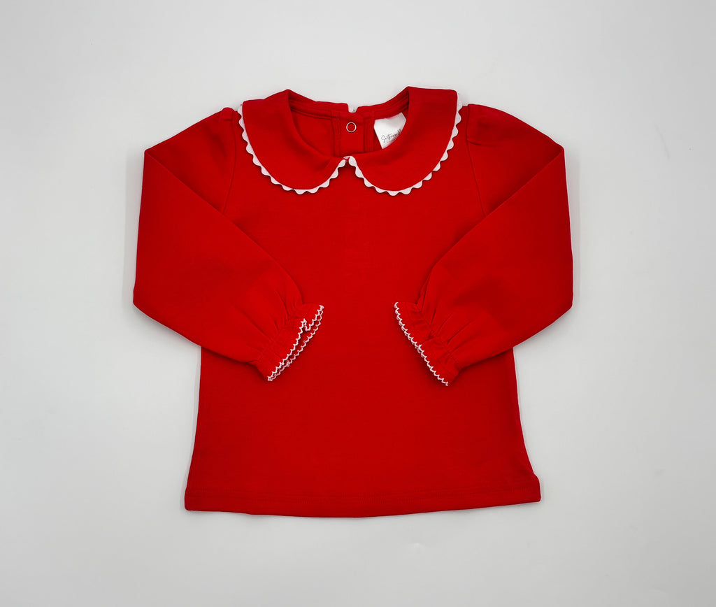 Scalloped Collar Long Sleeve Shirt