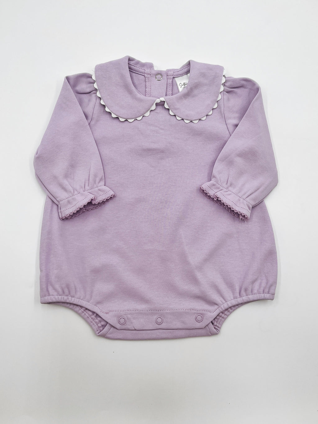 Scalloped Collar Long Sleeve Bubble