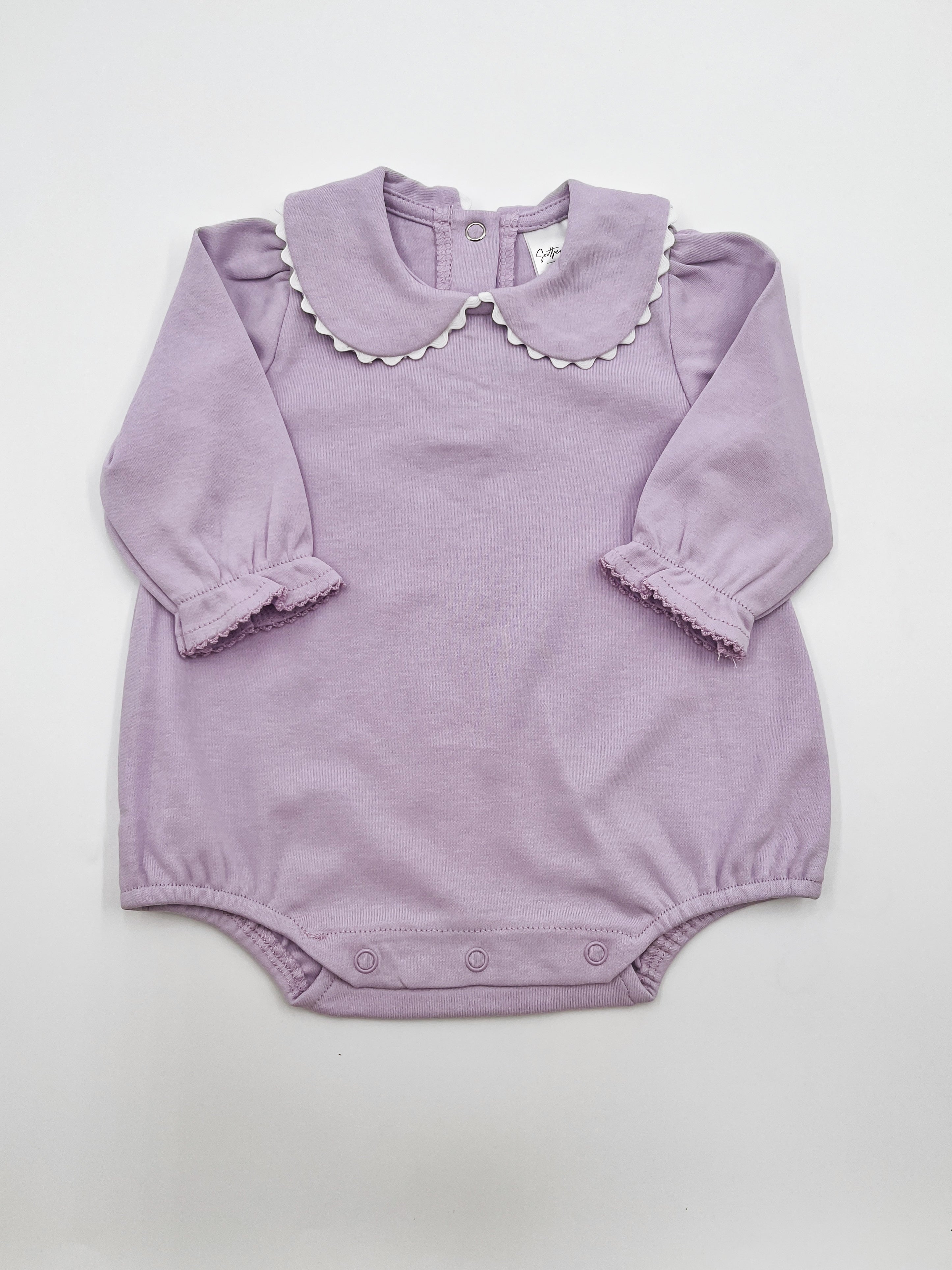 Scalloped Collar Long Sleeve Bubble