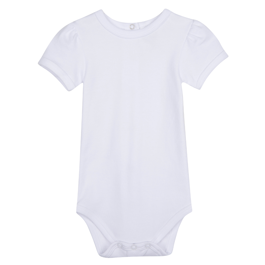 Girl's Short Puff Sleeve Infant Bodysuit