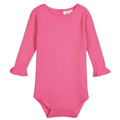 Girl's Long Sleeve Ruffle Infant Bodysuit