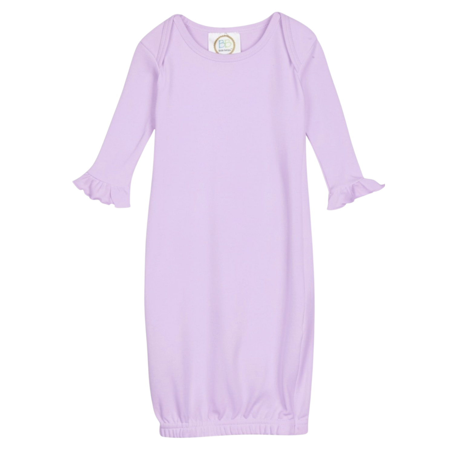 Girl's Long Sleeve Ruffle Infant Gown with Hidden Zipper