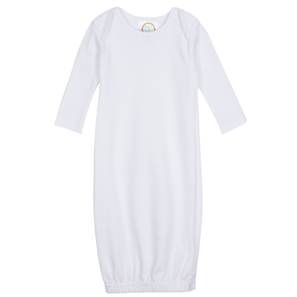 Long Sleeve Infant Gown with Hidden Zipper