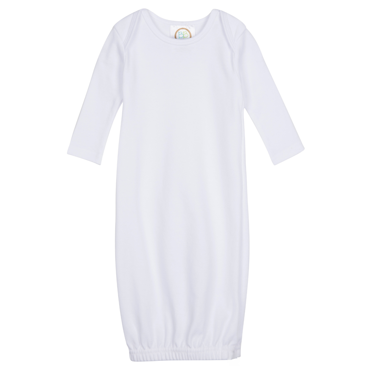 Long Sleeve Infant Gown with Hidden Zipper