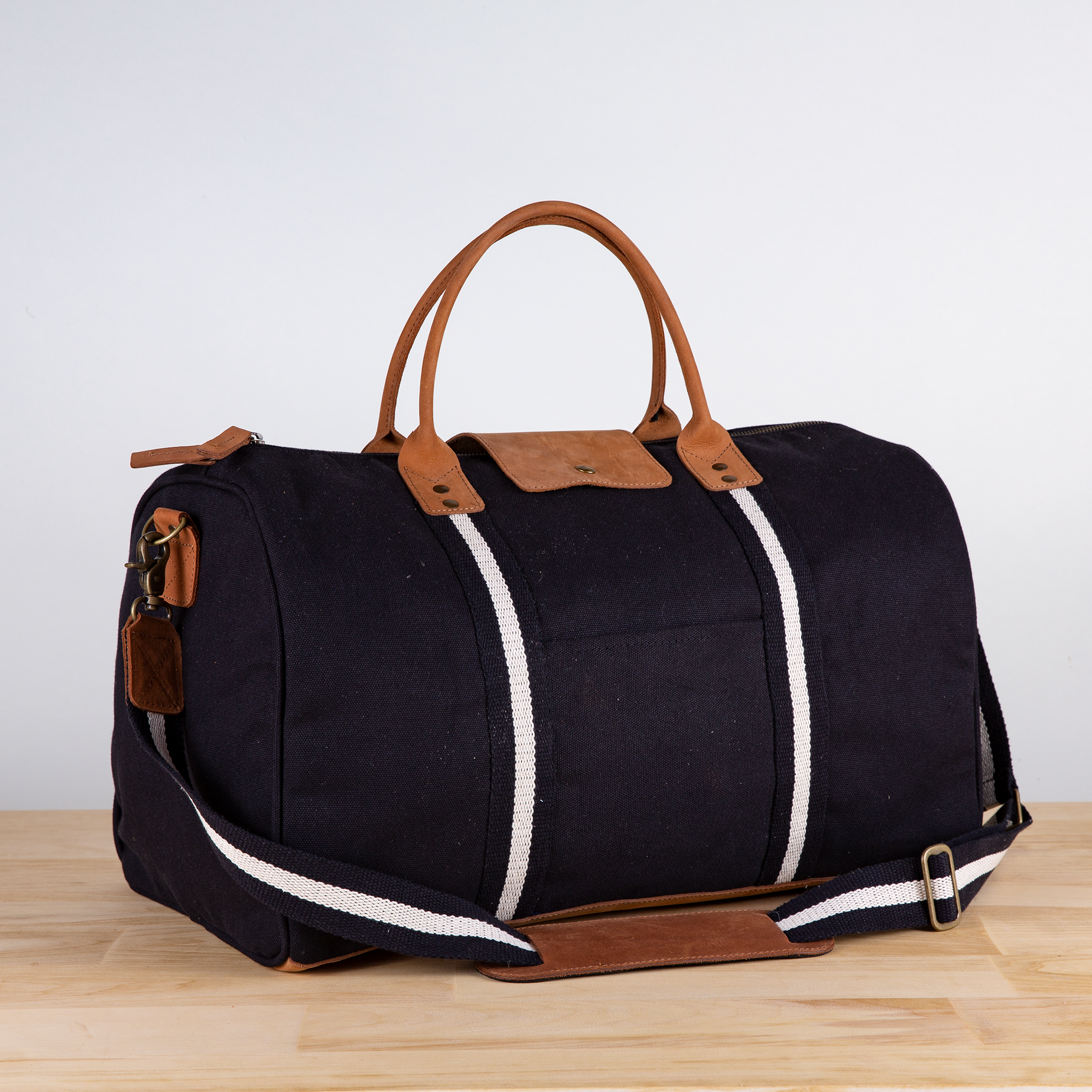 Tourist Canvas Duffle with Leather Handles and Bottom