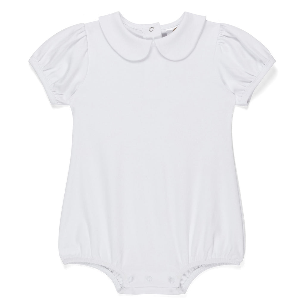 Girl's Short Puff Sleeved Peter Pan Bubble
