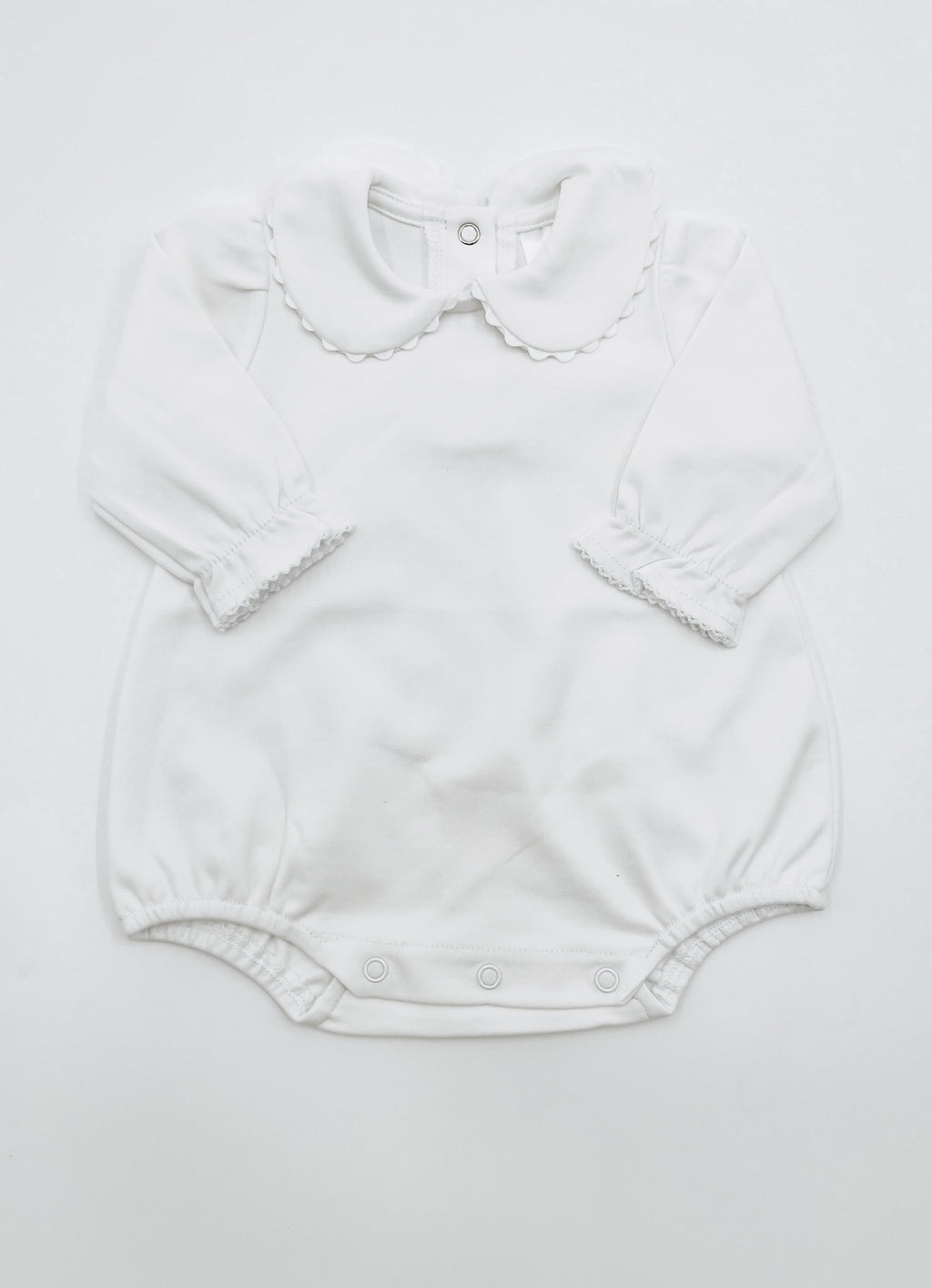 Scalloped Collar Long Sleeve Bubble