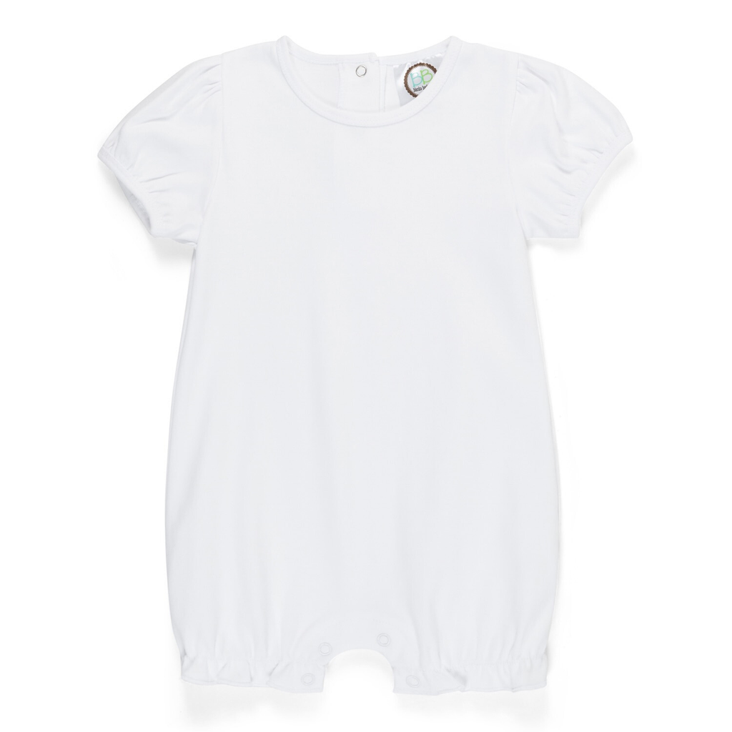 Girl's Puff Sleeved Ruffle Leg Romper