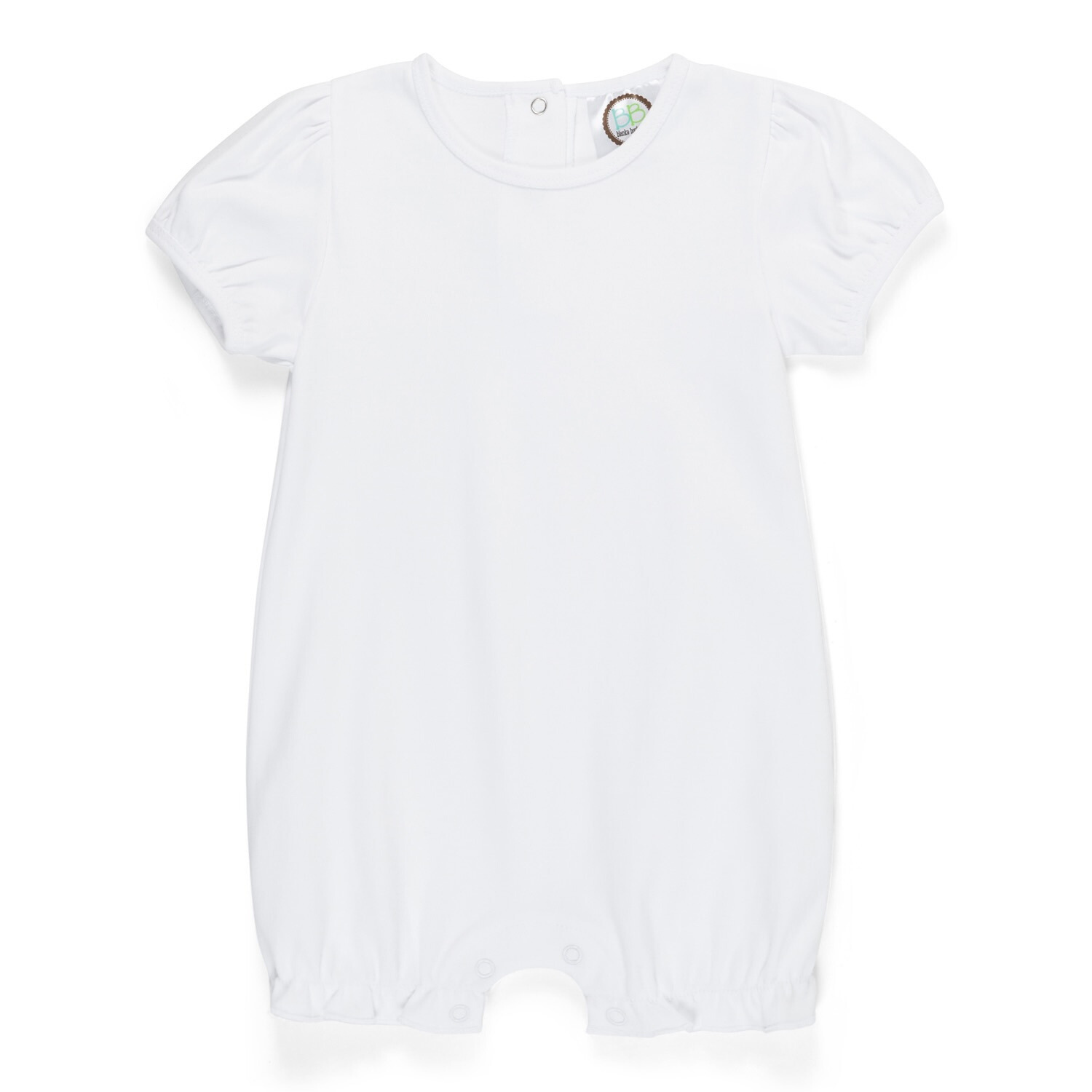 Girl's Puff Sleeved Ruffle Leg Romper