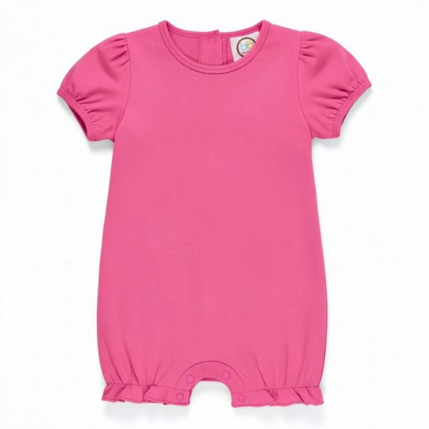 Girl's Puff Sleeved Ruffle Leg Romper