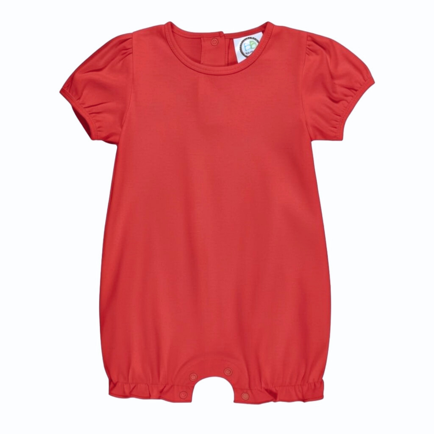 Girl's Puff Sleeved Ruffle Leg Romper
