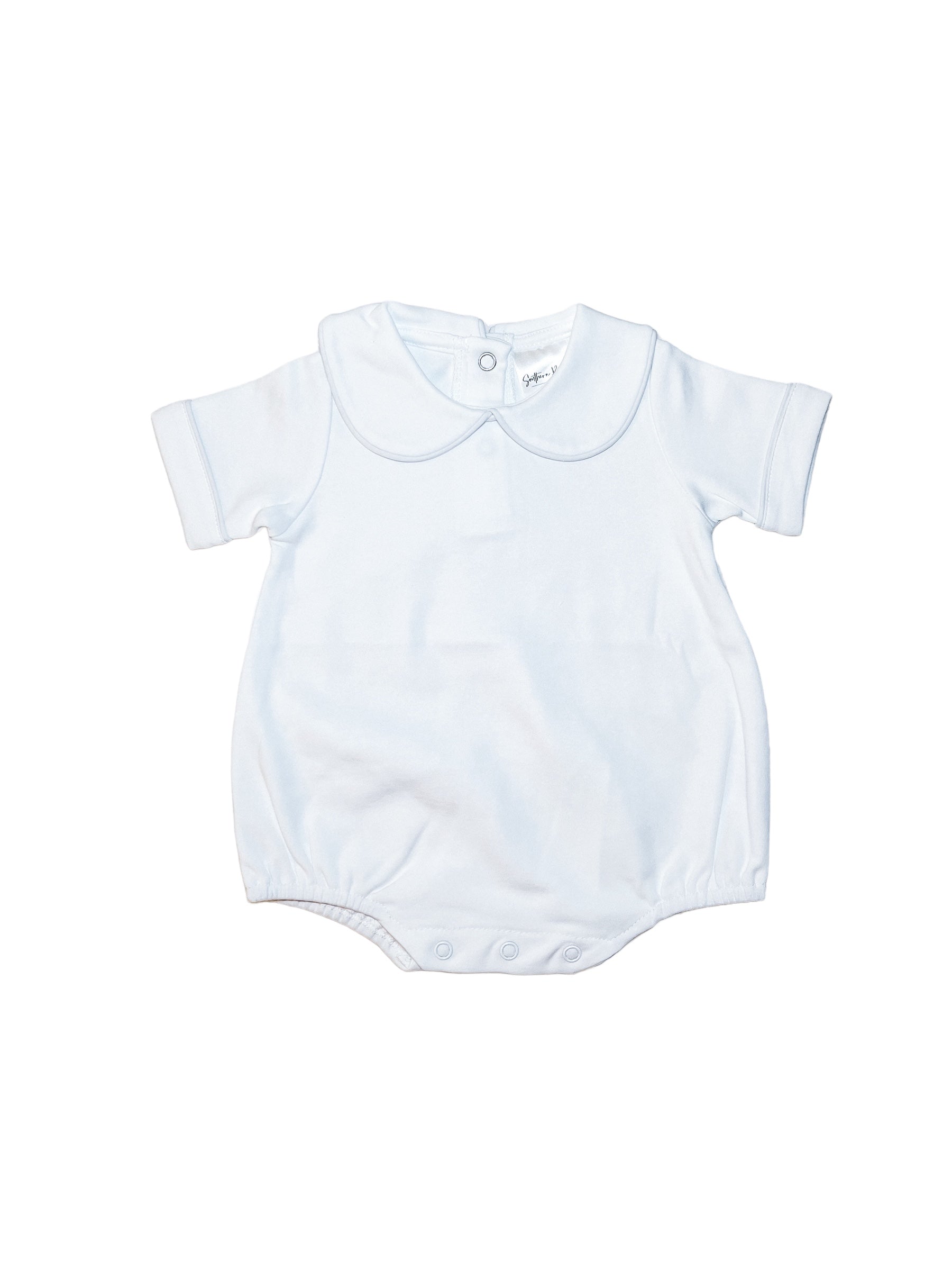 Piped Collar Short Sleeve Bubble — personalized example