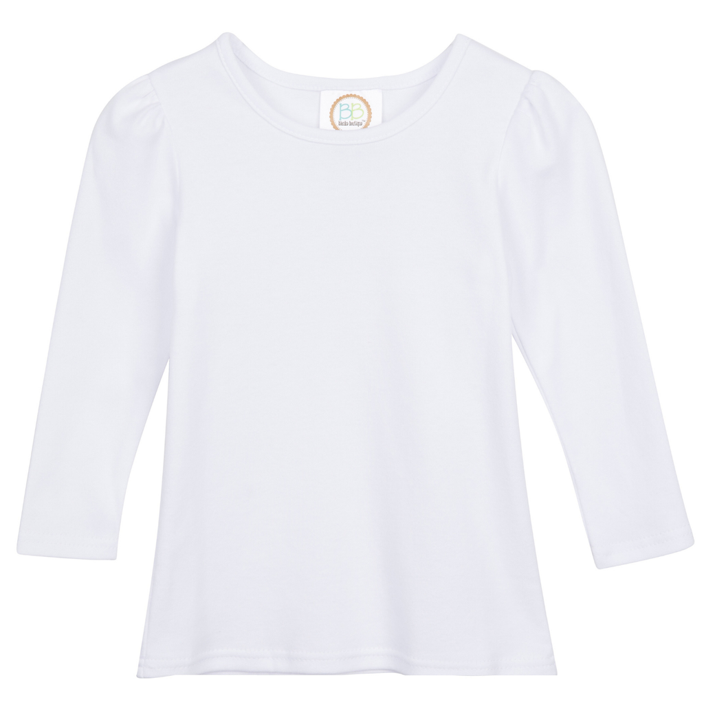 Girl's Long Sleeve Plain Tee (No Ruffle)