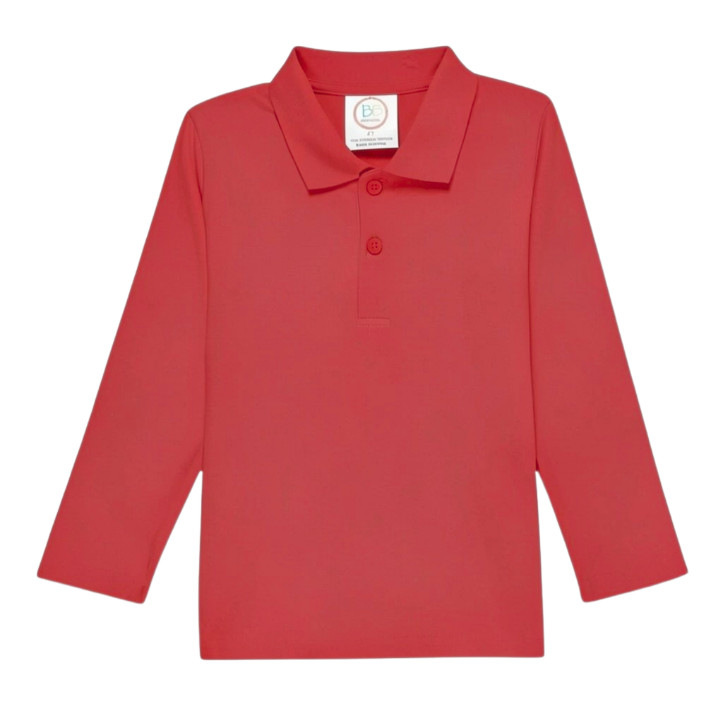 Boy's Long Sleeve Polo Style Collared Shirt