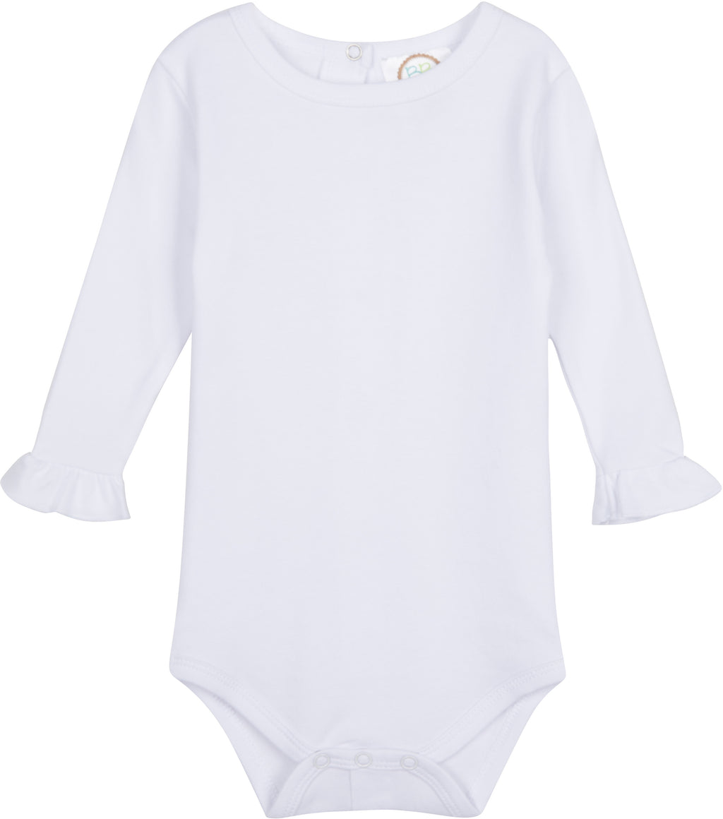 Girl's Long Sleeve Ruffle Infant Bodysuit