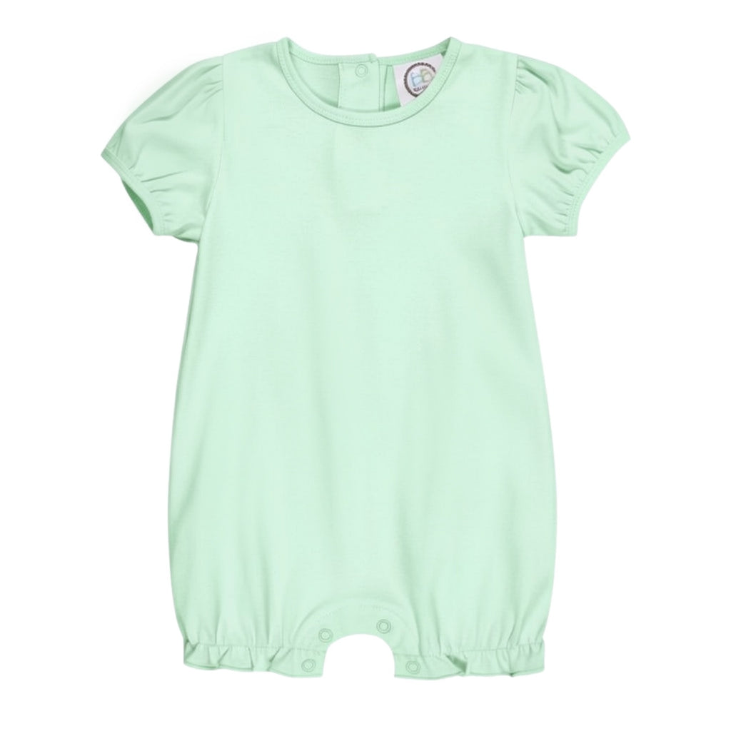 Girl's Puff Sleeved Ruffle Leg Romper