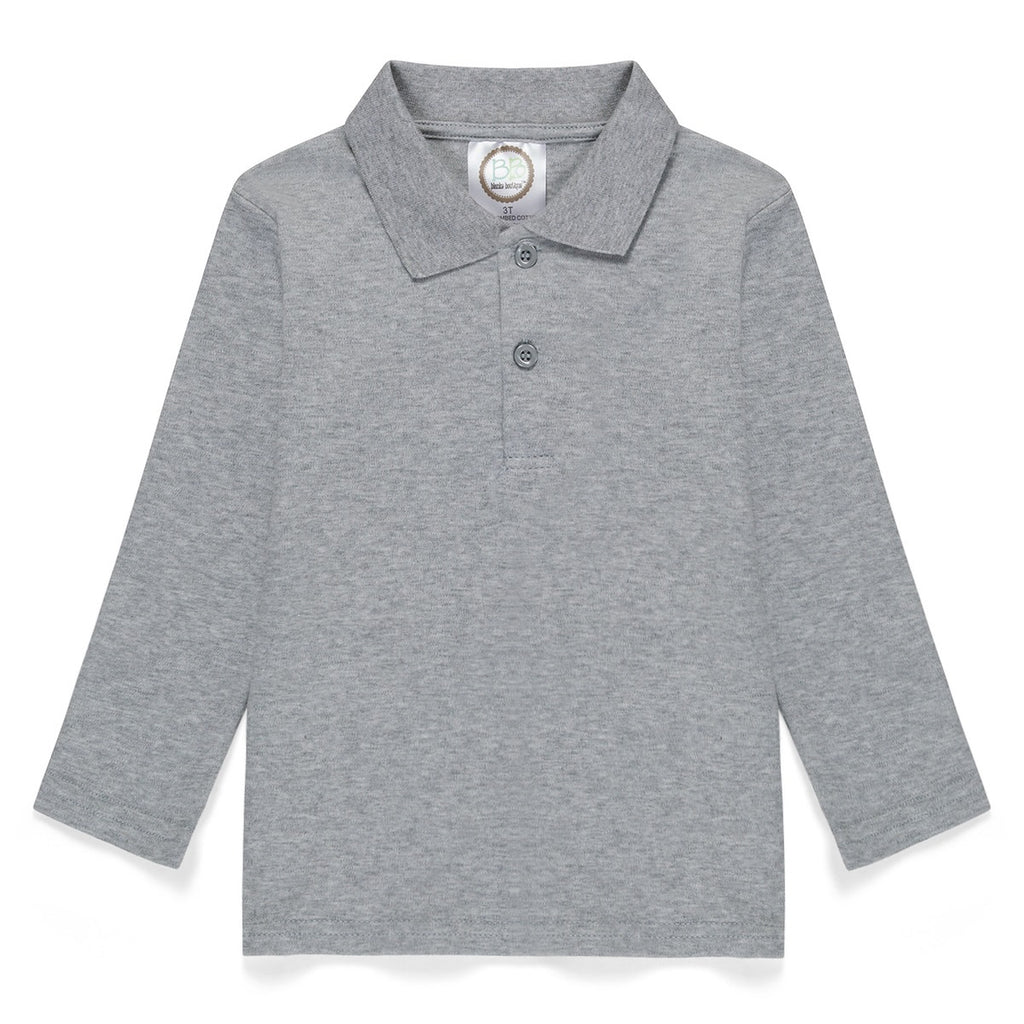 Boy's Long Sleeve Polo Style Collared Shirt