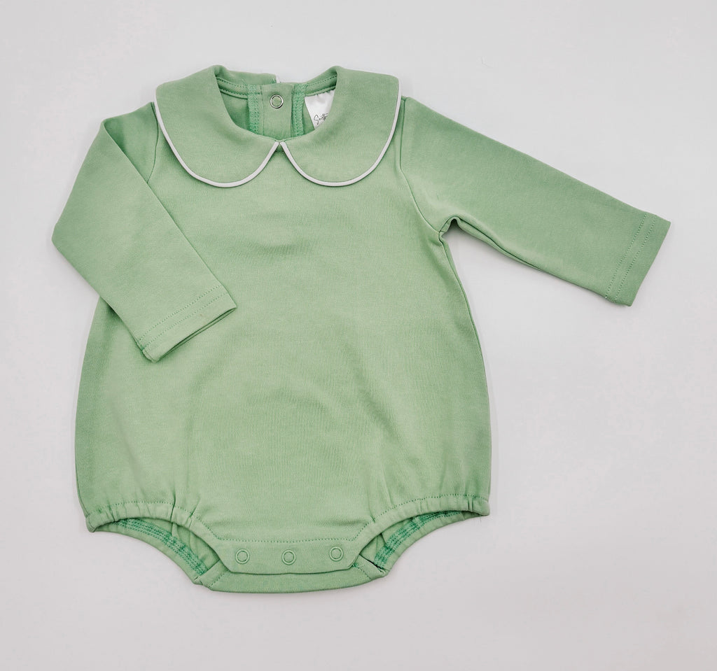 Piped Collar Long Sleeve Bubble