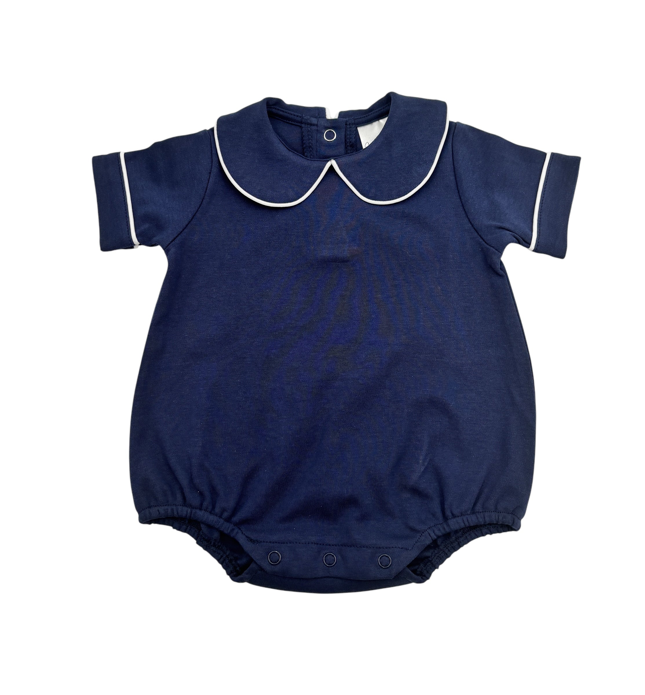 Piped Collar Short Sleeve Bubble