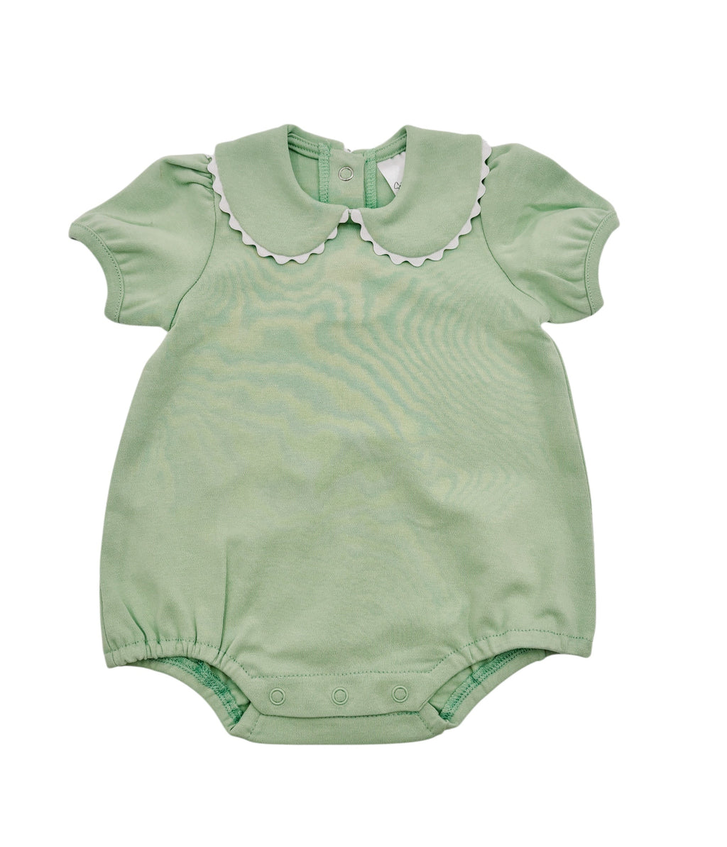 Scalloped Collar Short Sleeve Bubble