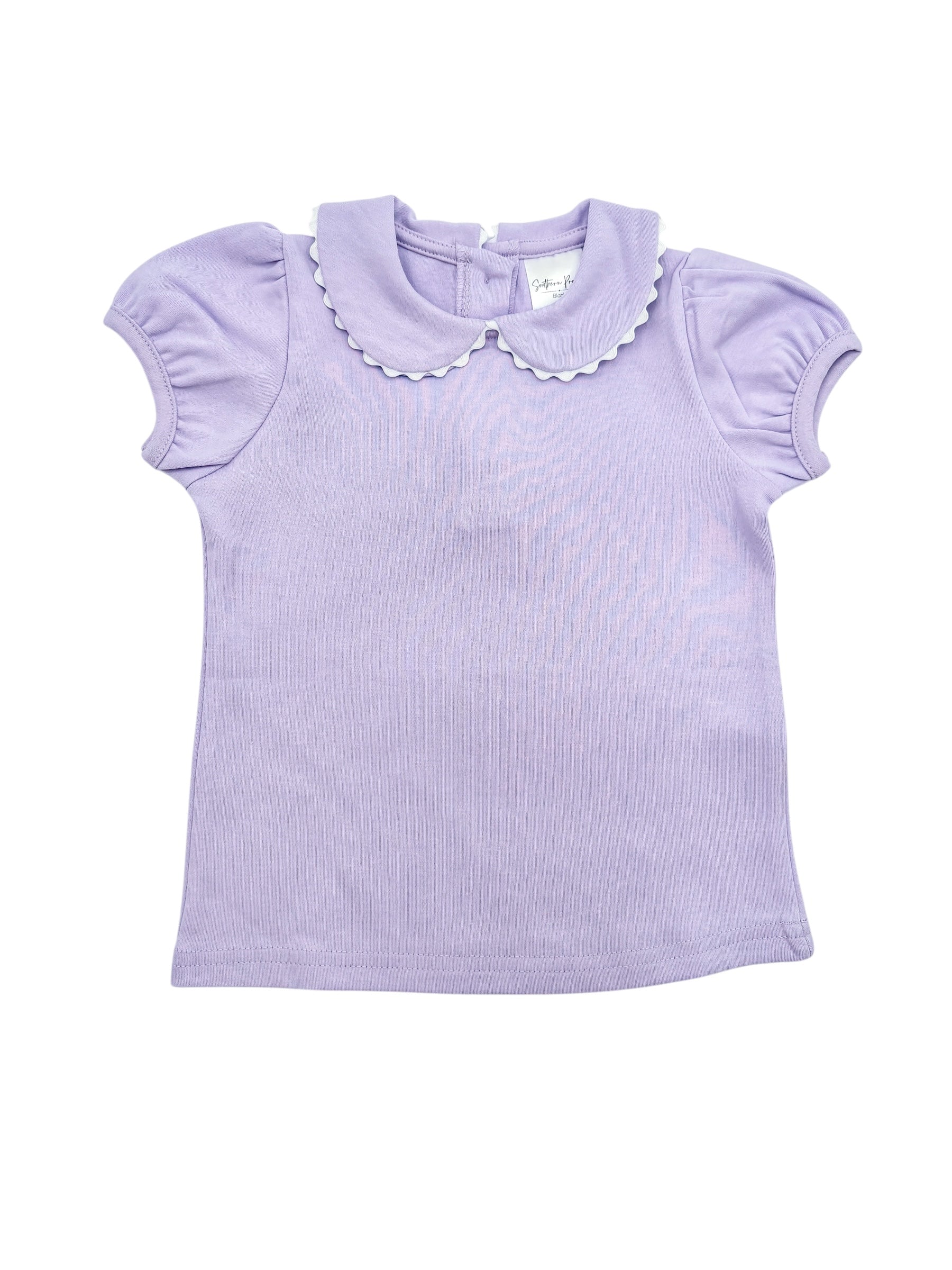 Scalloped Collar Short Sleeve Shirt