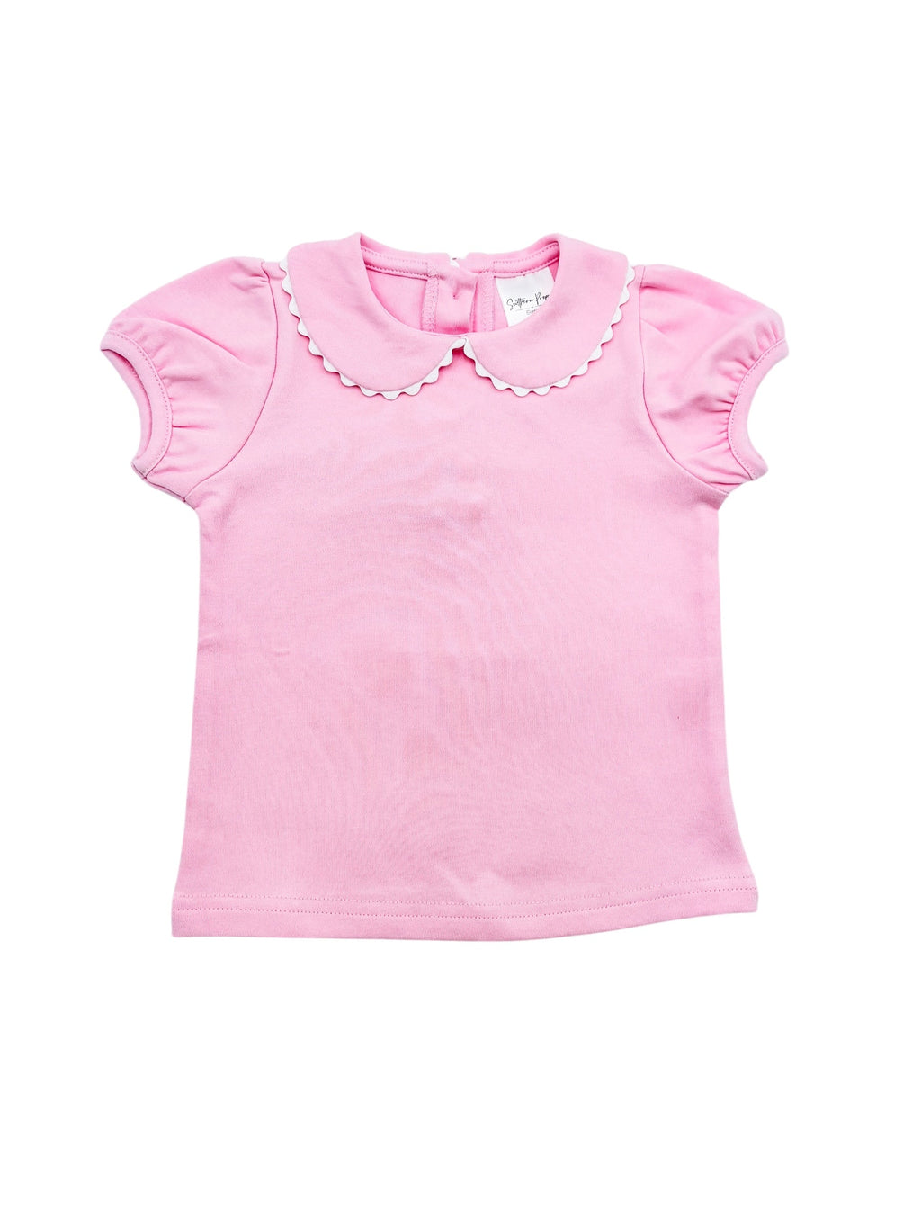 Scalloped Collar Short Sleeve Shirt