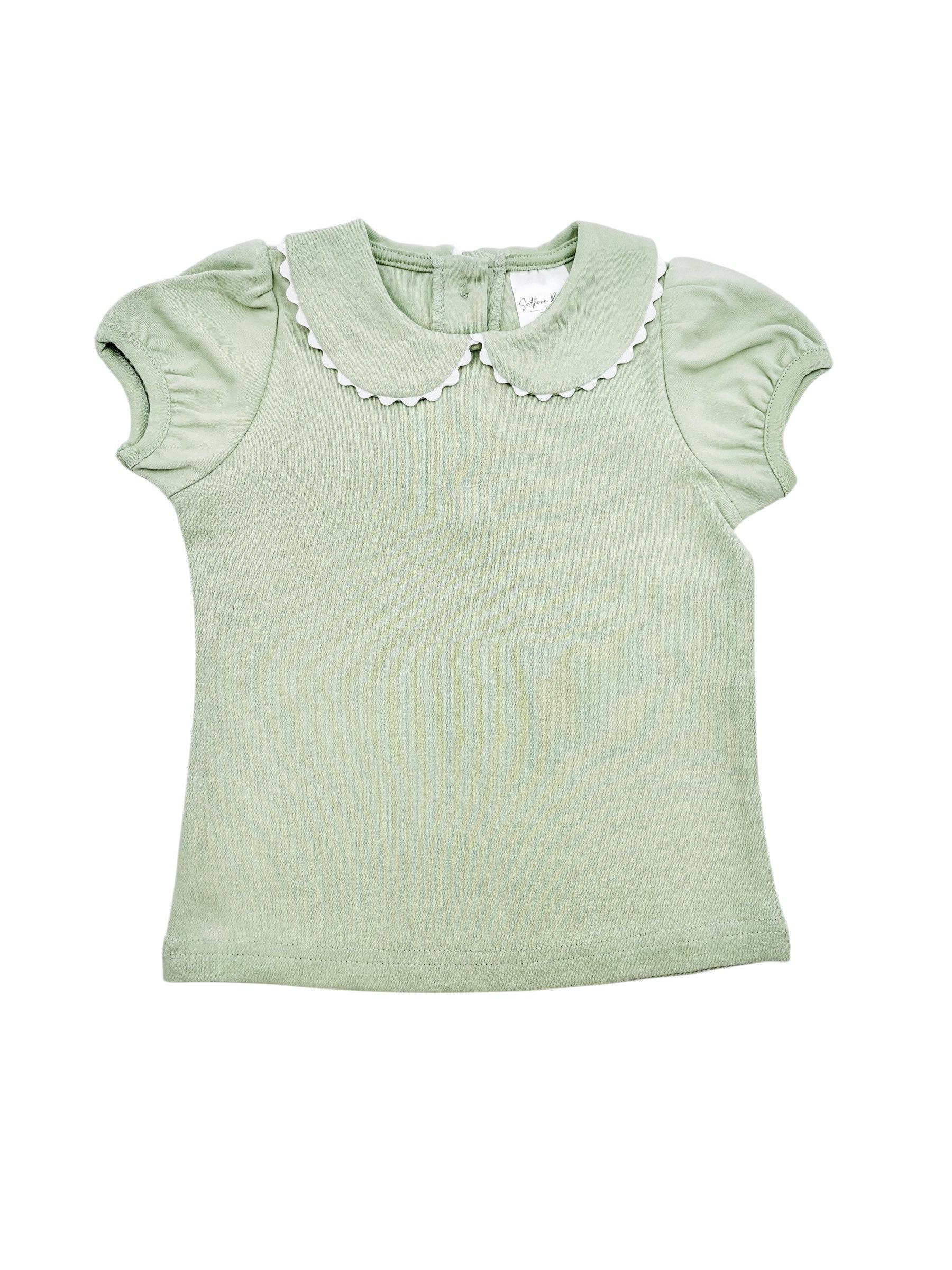 Scalloped Collar Short Sleeve Shirt