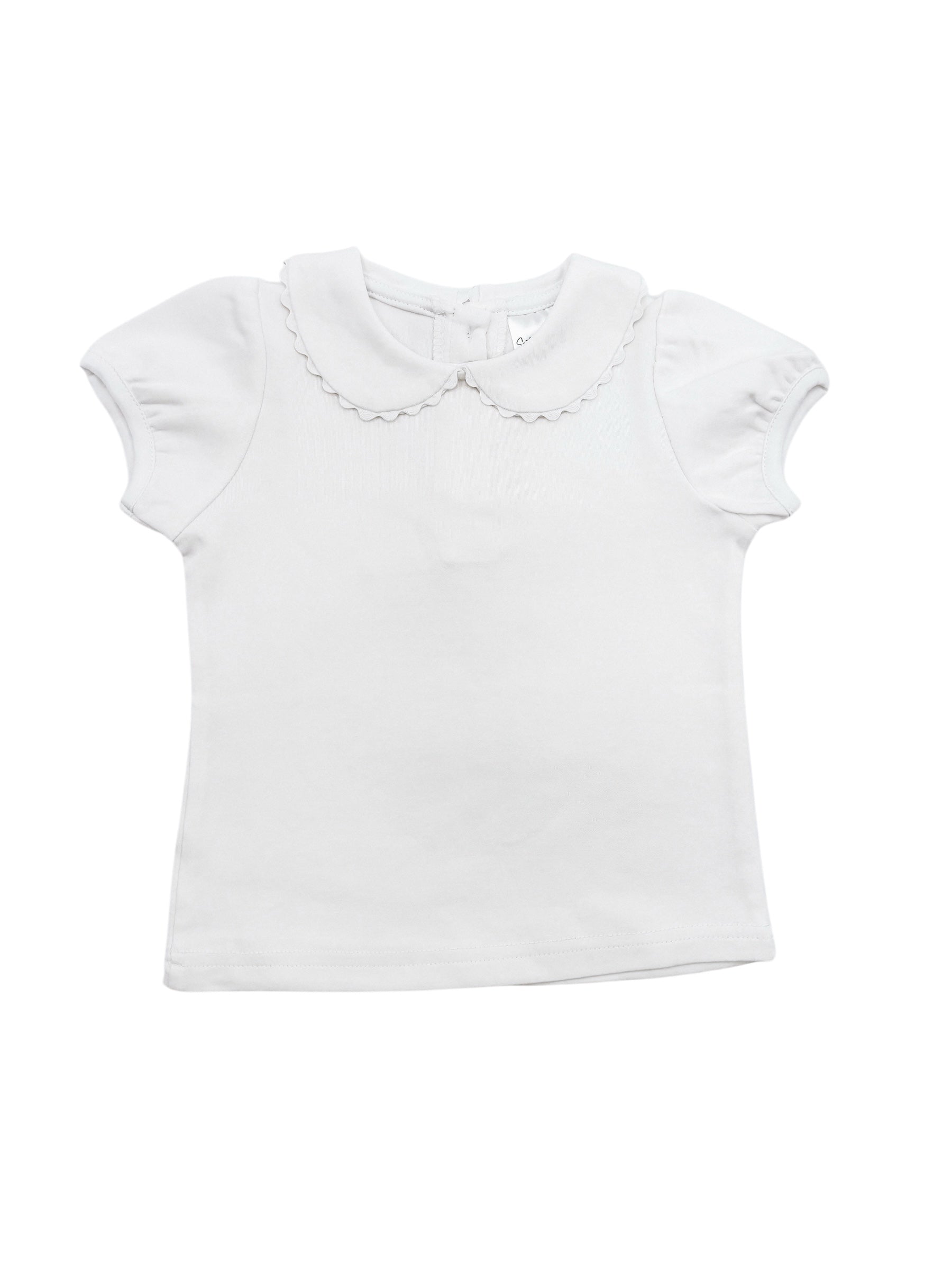 Scalloped Collar Short Sleeve Shirt — personalized example