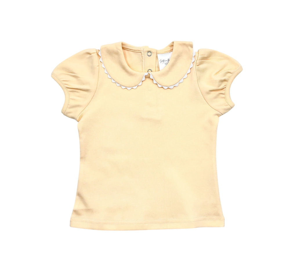 Scalloped Collar Short Sleeve Shirt