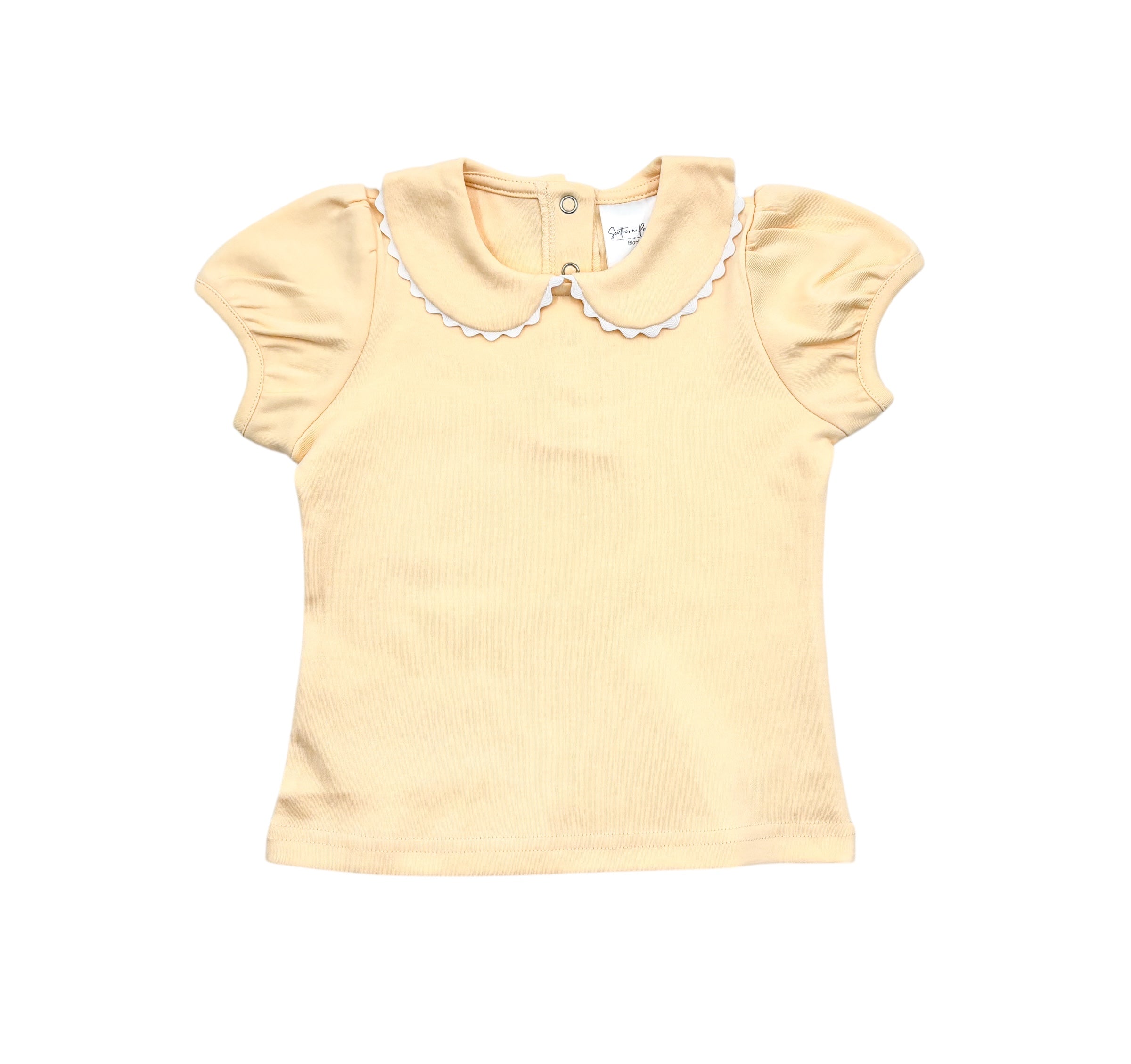 Scalloped Collar Short Sleeve Shirt