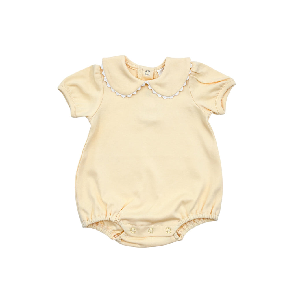 Scalloped Collar Short Sleeve Bubble