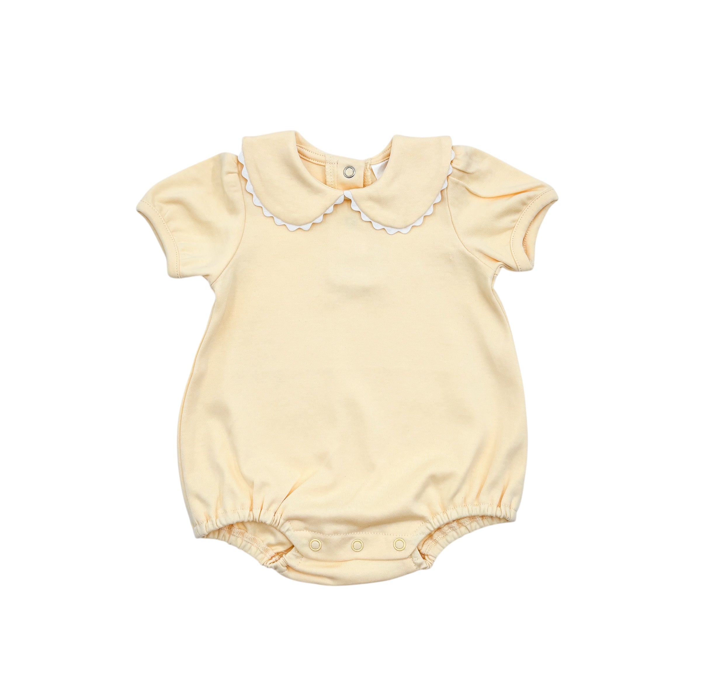 Scalloped Collar Short Sleeve Bubble