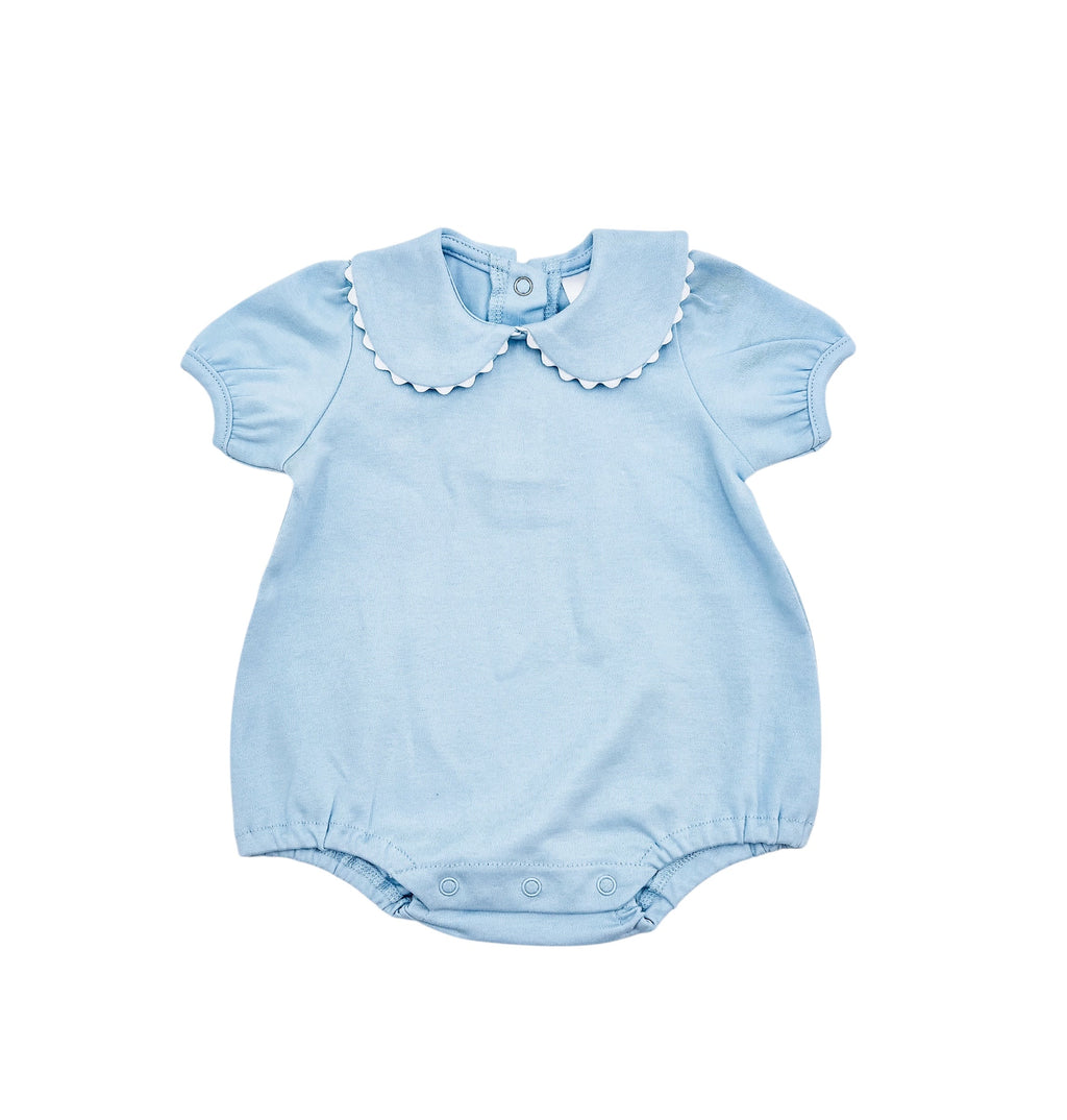 Scalloped Collar Short Sleeve Bubble