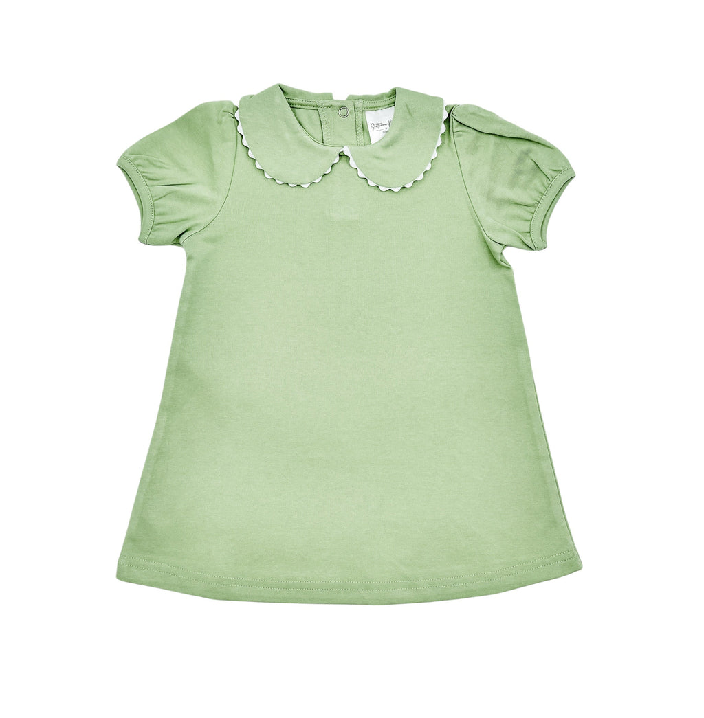 Scalloped Short Sleeve Dress