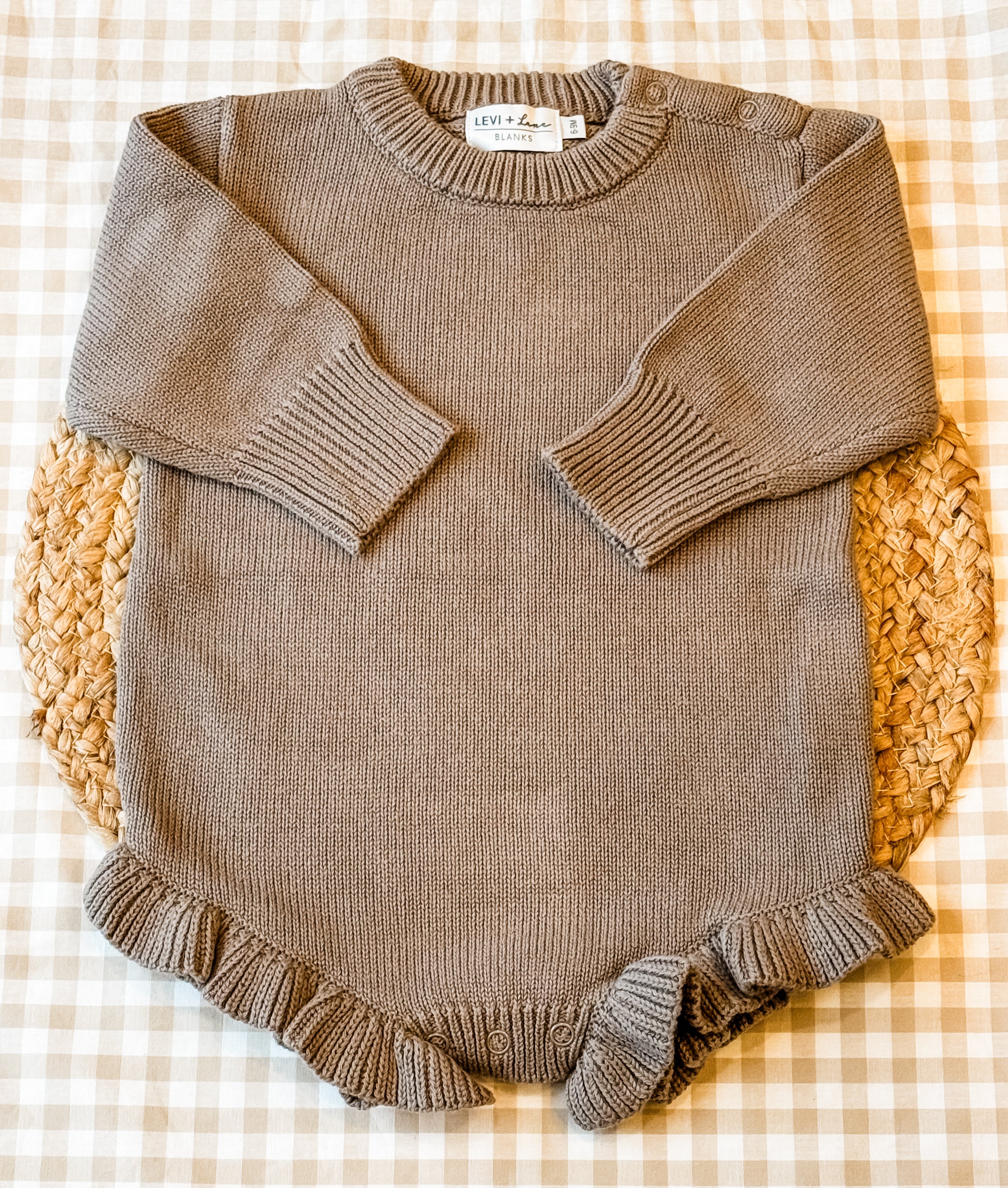 Long Sleeve Knit Ruffle Romper product photo 10