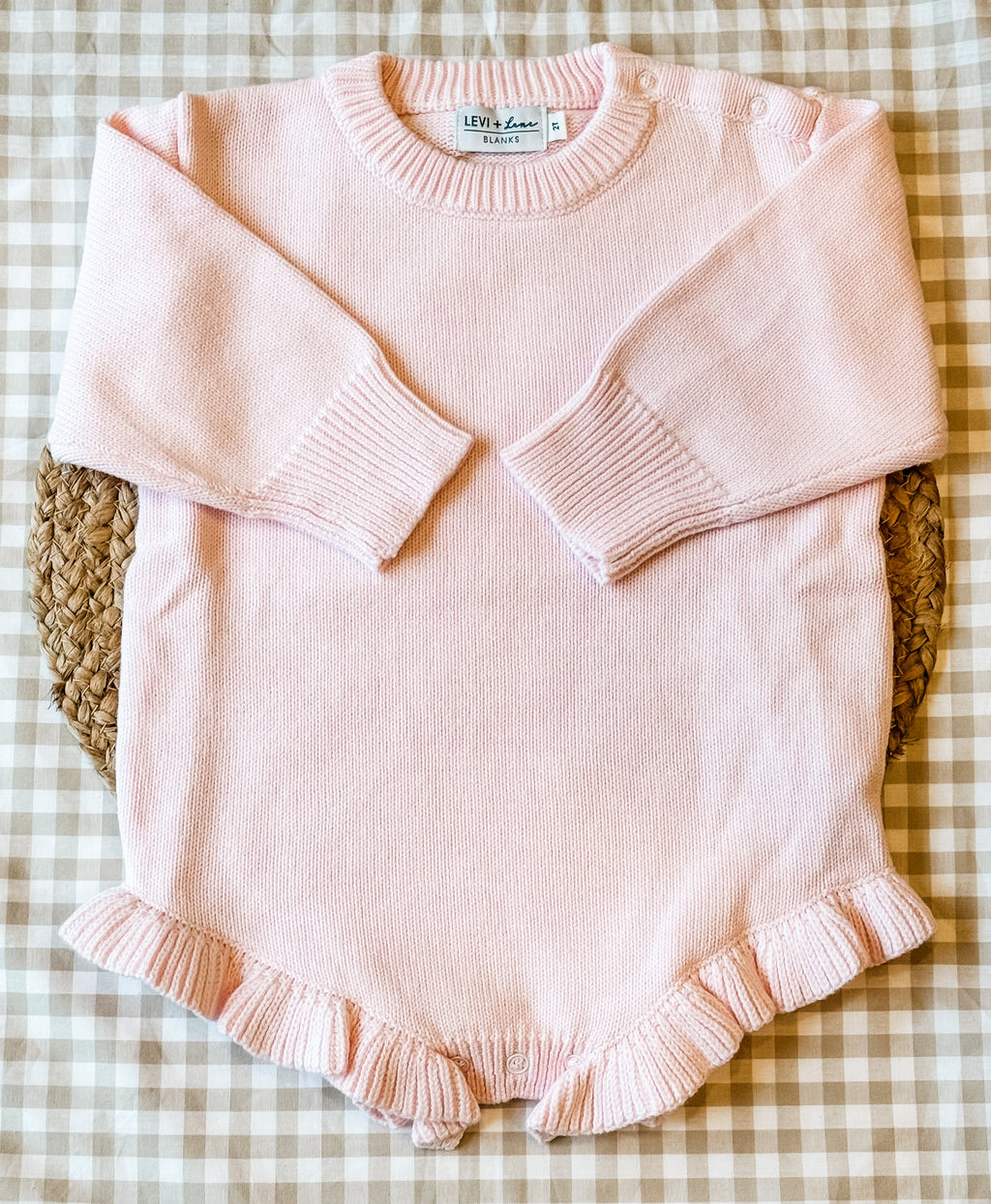 Long Sleeve Knit Ruffle Romper product photo 4