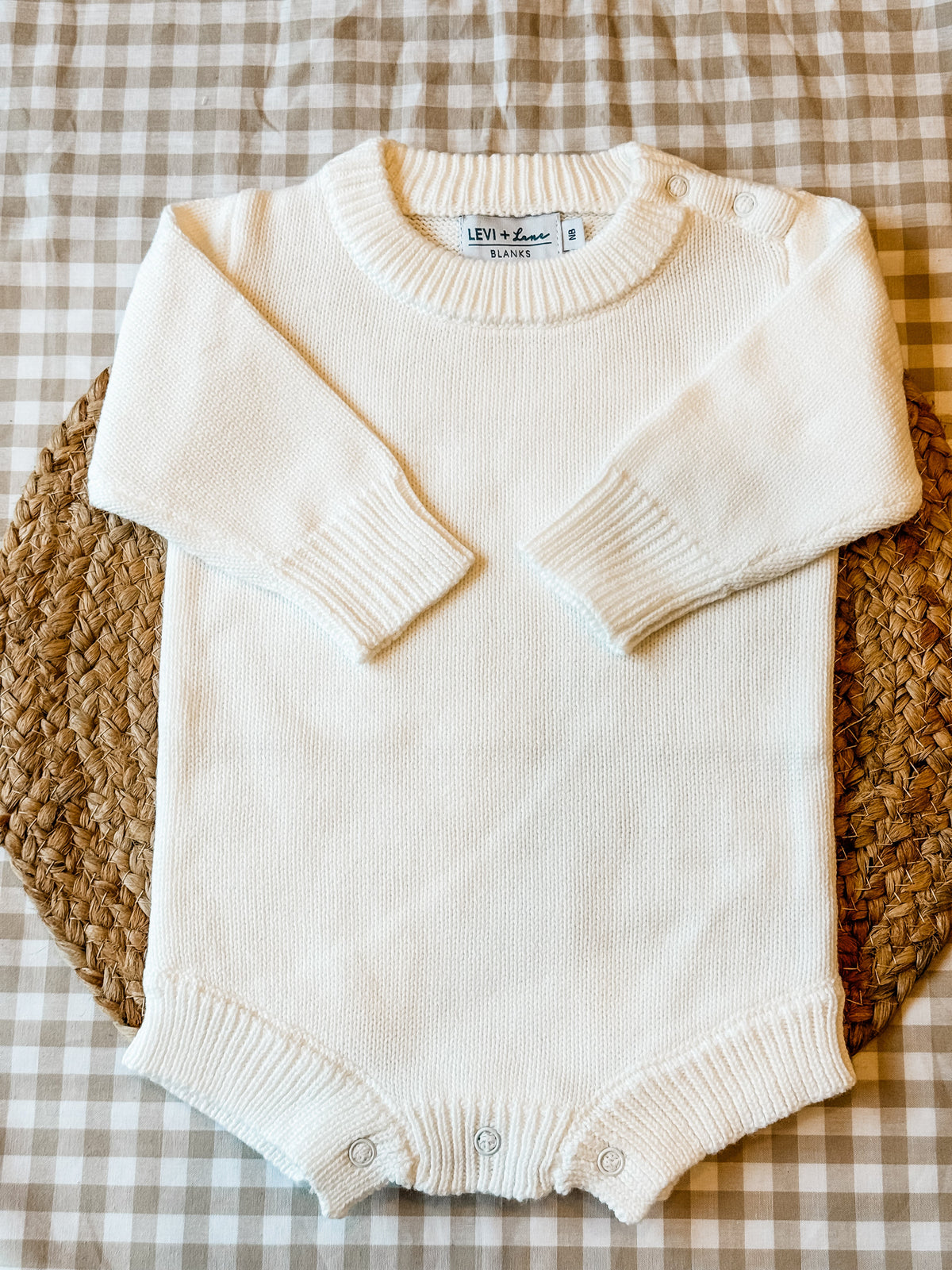 Long Sleeve Knit No-Ruffle Romper product photo 3