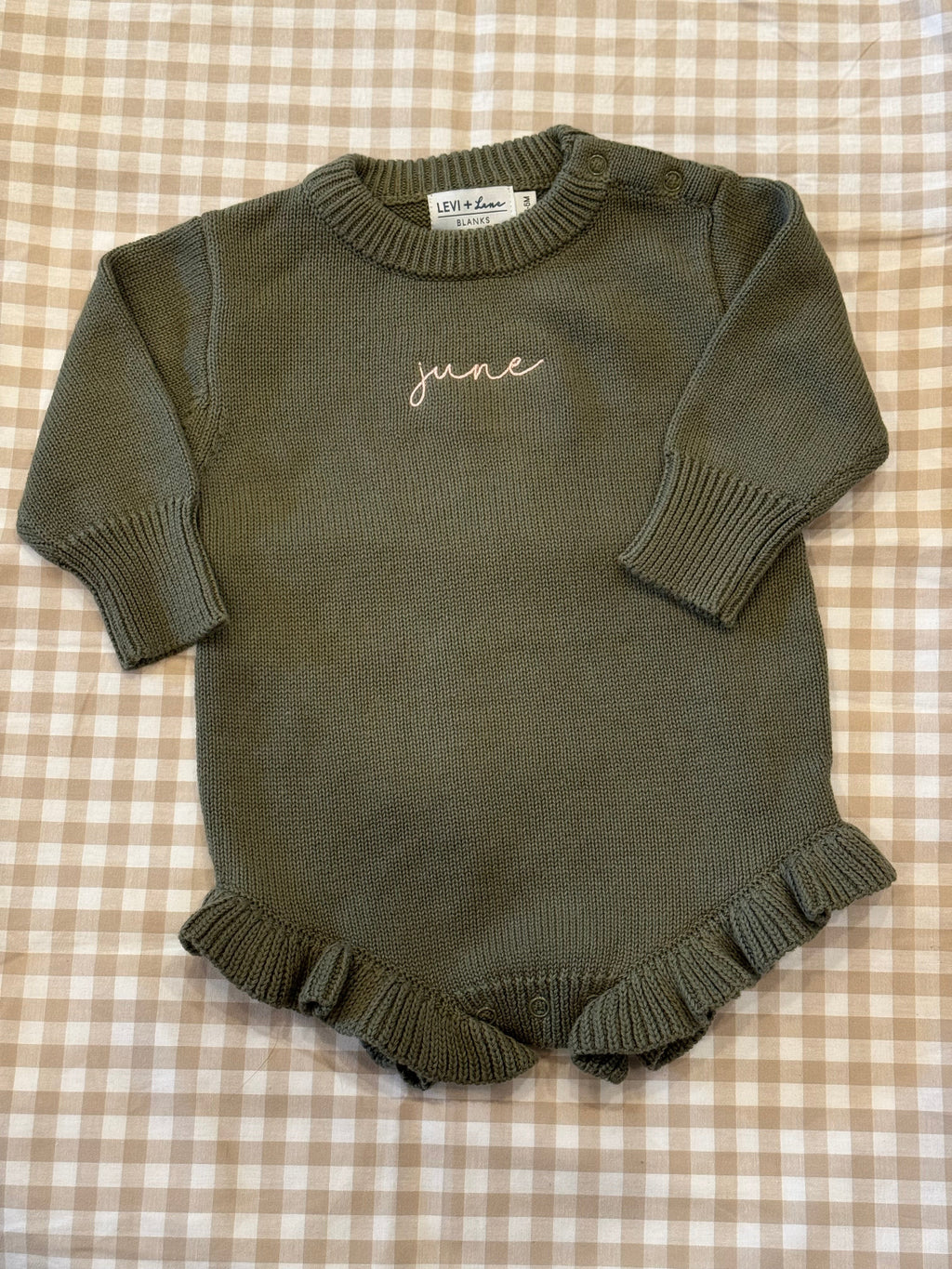 Long Sleeve Knit Ruffle Romper product photo 11